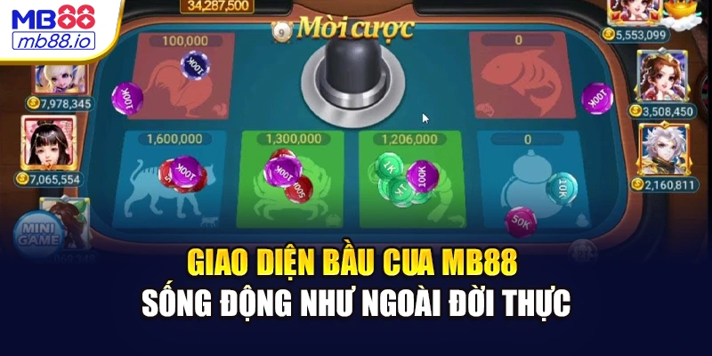 Giao diện bầu cua MB88 sống động như ngoài đời thực