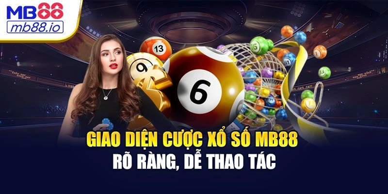 Giao diện cược xổ số MB88 rõ ràng, dễ thao tác