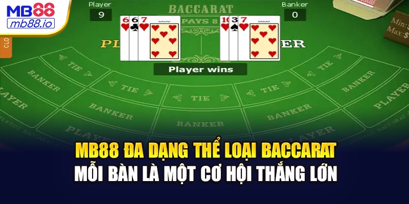 MB88 đa dạng thể loại baccarat - Mỗi bàn là một cơ hội thắng lớn